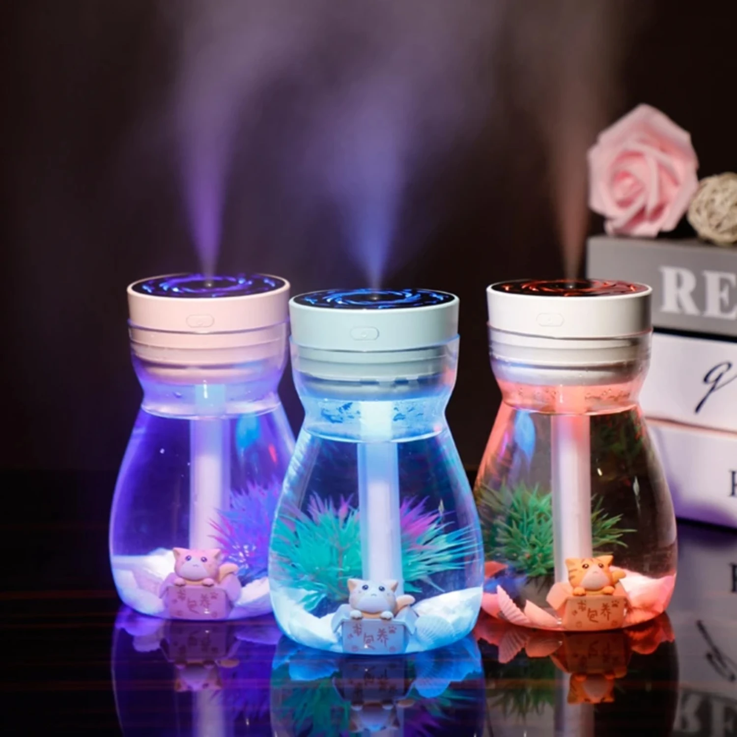 New Portable 380ml USB Nano Air Humidifier Diffuser with Cool Mist & Atmosphere Night Light - Portable Sprayer