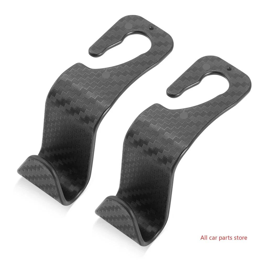 Universal Car Seat Headrest Hook Hanger 2 Pack Storage Organizer For Handbag Purse Coat S Type Checkered Black Set