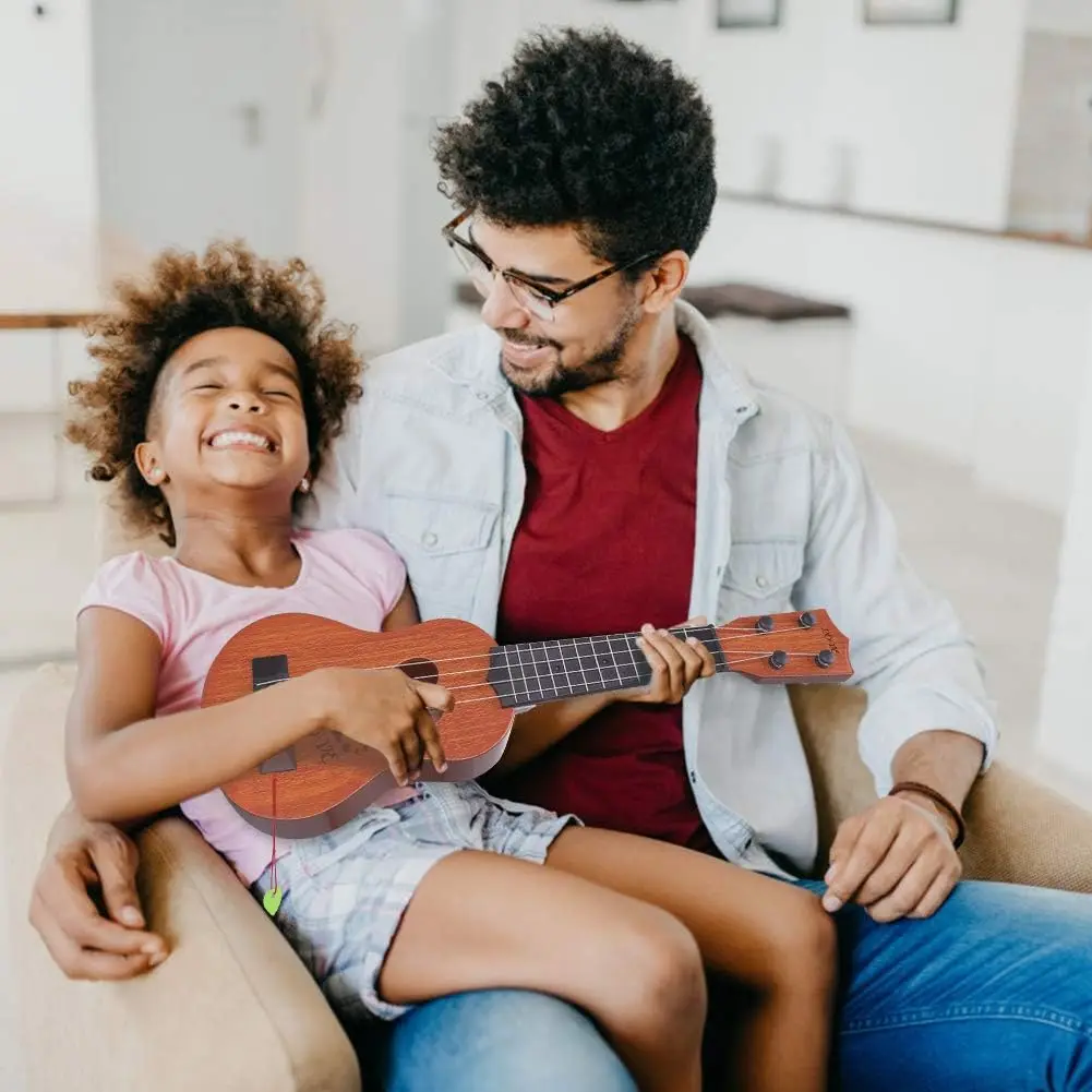 Instrument zabawkowy dla dzieci zabawka klasyczny Instrument muzyczny gitara Ukulele, brązowy