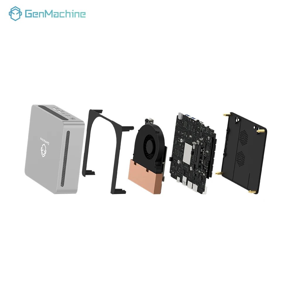 Genmachin AMD 7840HS MINI PC Windows 11 Ryzen LPDDR5 32GB 6400Mhz RAM WIFI6 BT5.2  Pc Game Diy Gaming Computer Ordenador