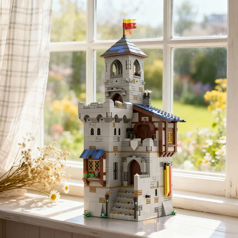 

1381 деталь MOC Lionbrick: Модель Замка-крепости, Конструктор, Сборная модель, DIY, Рождественский подарок, Креативная идея, Развивающая игрушка