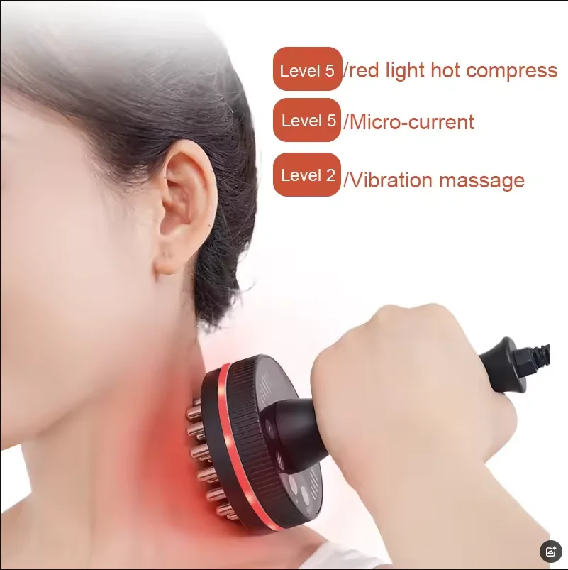 

Micro-current Electric Meridian Massage Brush Hot Compress Scraping Cupping Body Gua Sha Massager