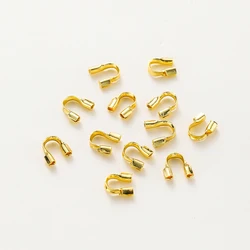 14K/18K Gold Plated Brass Wire Protectors Wire Guard Protector Loop U Shape Clasps Connector for DIY Jewelry Making Accessories