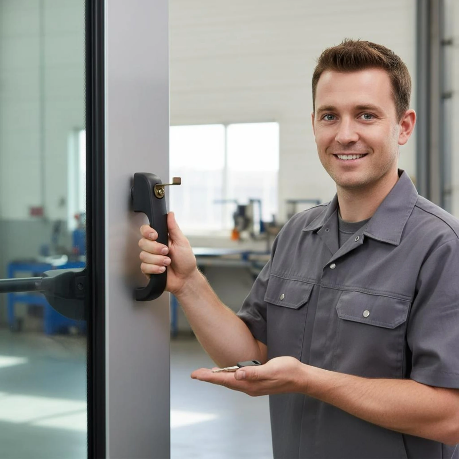 Door Handle Lock Set Heavy Duty Forklift Door Locking Handle Vehicle Hardware Easy Installation for Warehouses