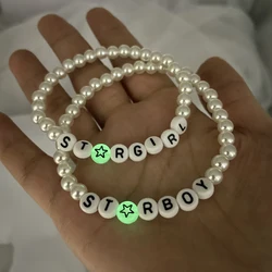 StarGirl Star Boy Letters Bracelets For Friendship 2023 Fashion Adjustable White Pearl Girl Boy's Bracelets Wholesale Jewelry