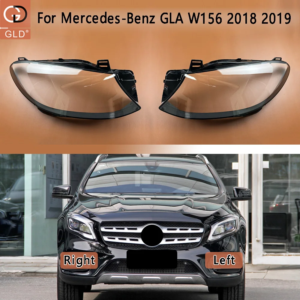 Front Headlight Cover Shade Lampshade Lens Headlamp Shell Plexiglass For Mercedes-Benz GLA W156 GLA200 GLA220 GLA260 2018 2019