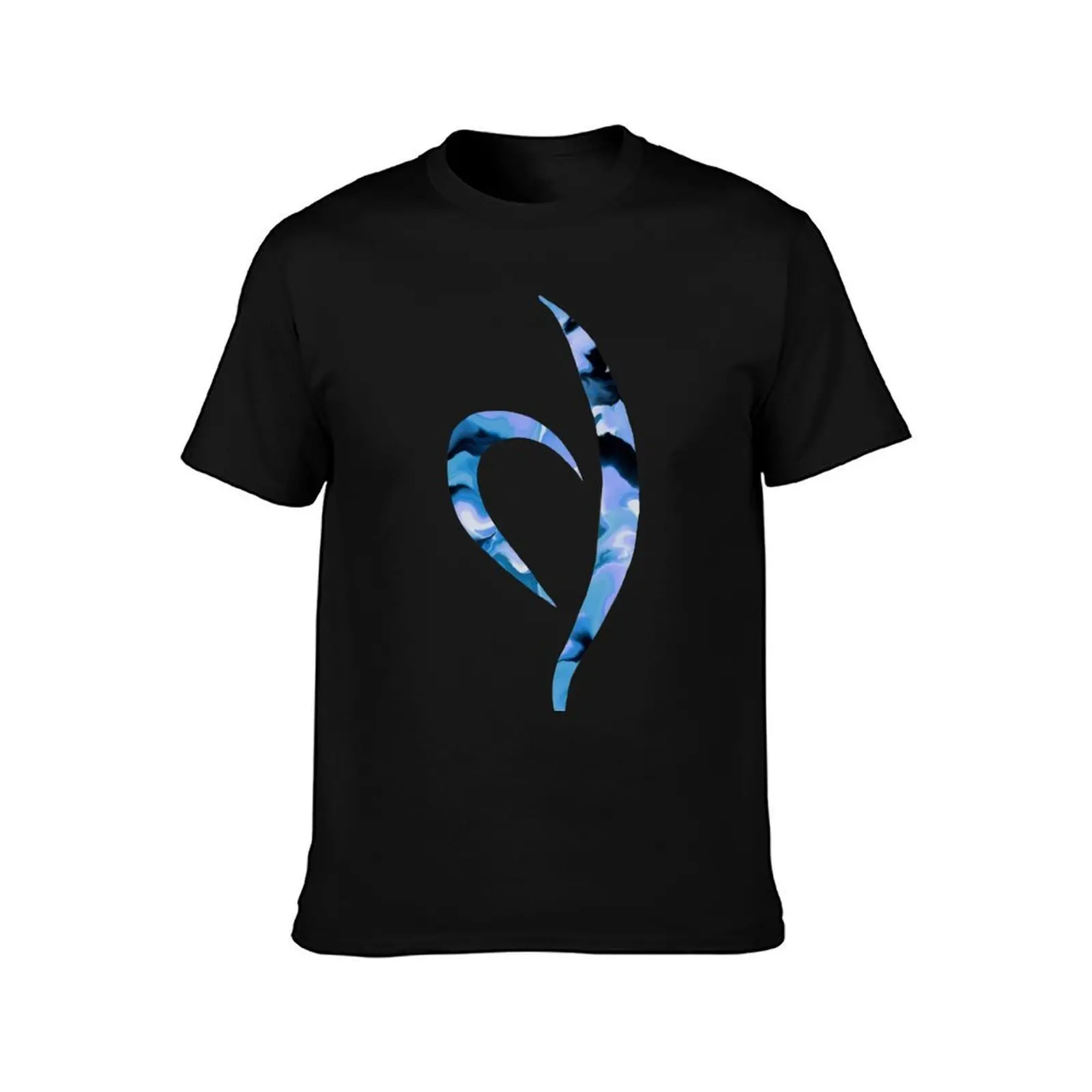 Blue Marbled Neda Symbol T-Shirt Summer Casual Cotton Tee Oversized Streetwear Tops Vintage Graphic Print Unisex Men Women