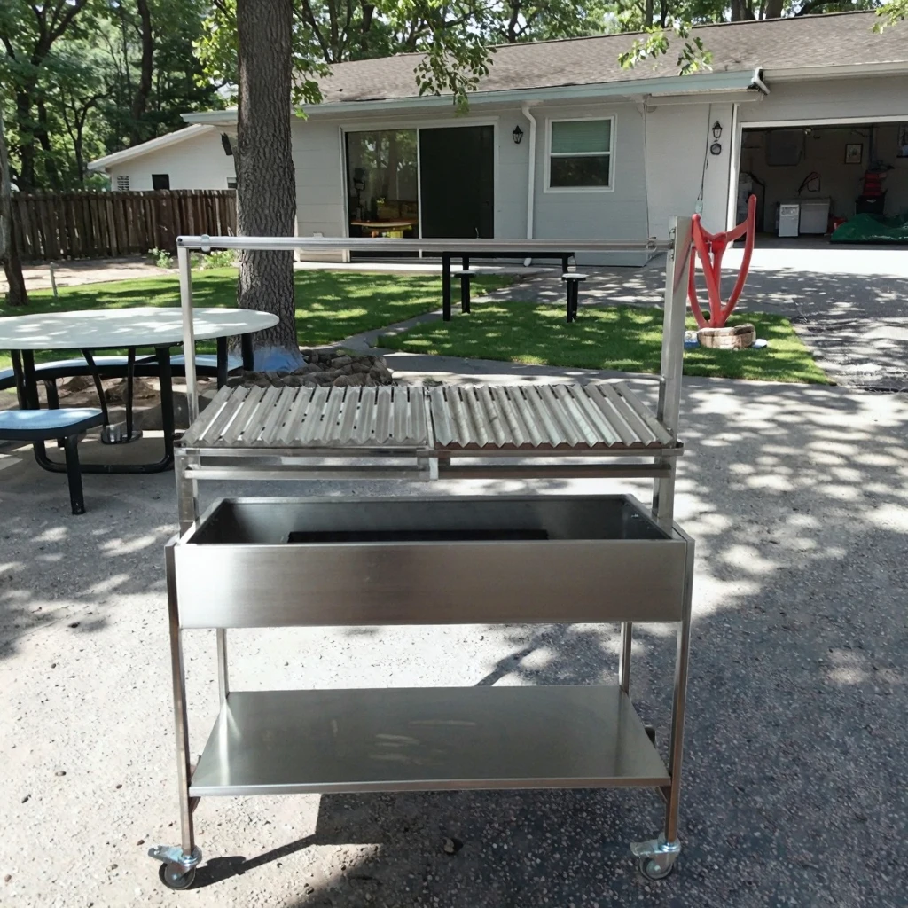 高さ調節可能なポータブル折りたたみ家庭用ステンレス鋼耐火バーベキューグリル炭素鋼キッチン用石炭燃料