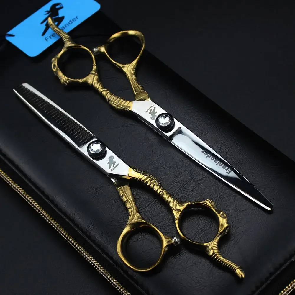 

6.0 Inch Japan Steel 440C Barber Hairdressing Scissors Cutting Shears Thinning Scissors Professional Human Hair Scissors