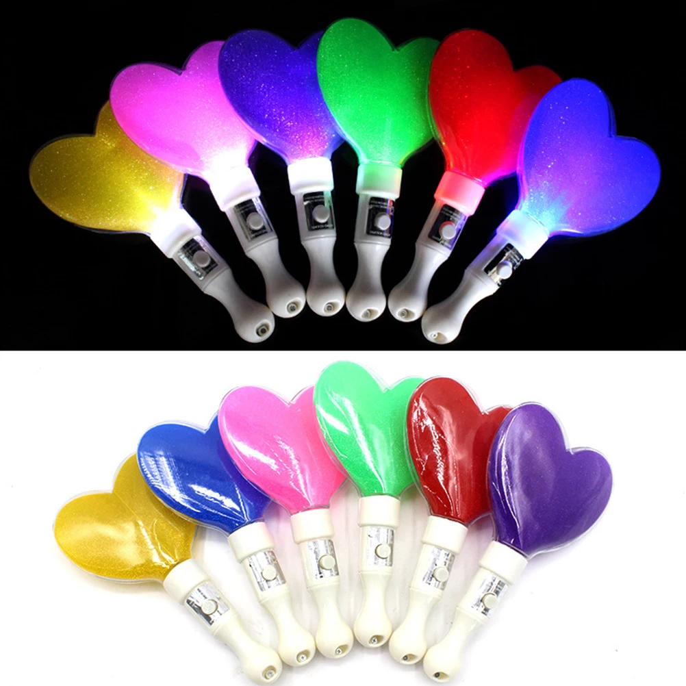 

6 Pcs Glow Love Heart Shaped Eco Friendly Concert Party Luminous Sticks Plastic Light Sticks Kids Powered