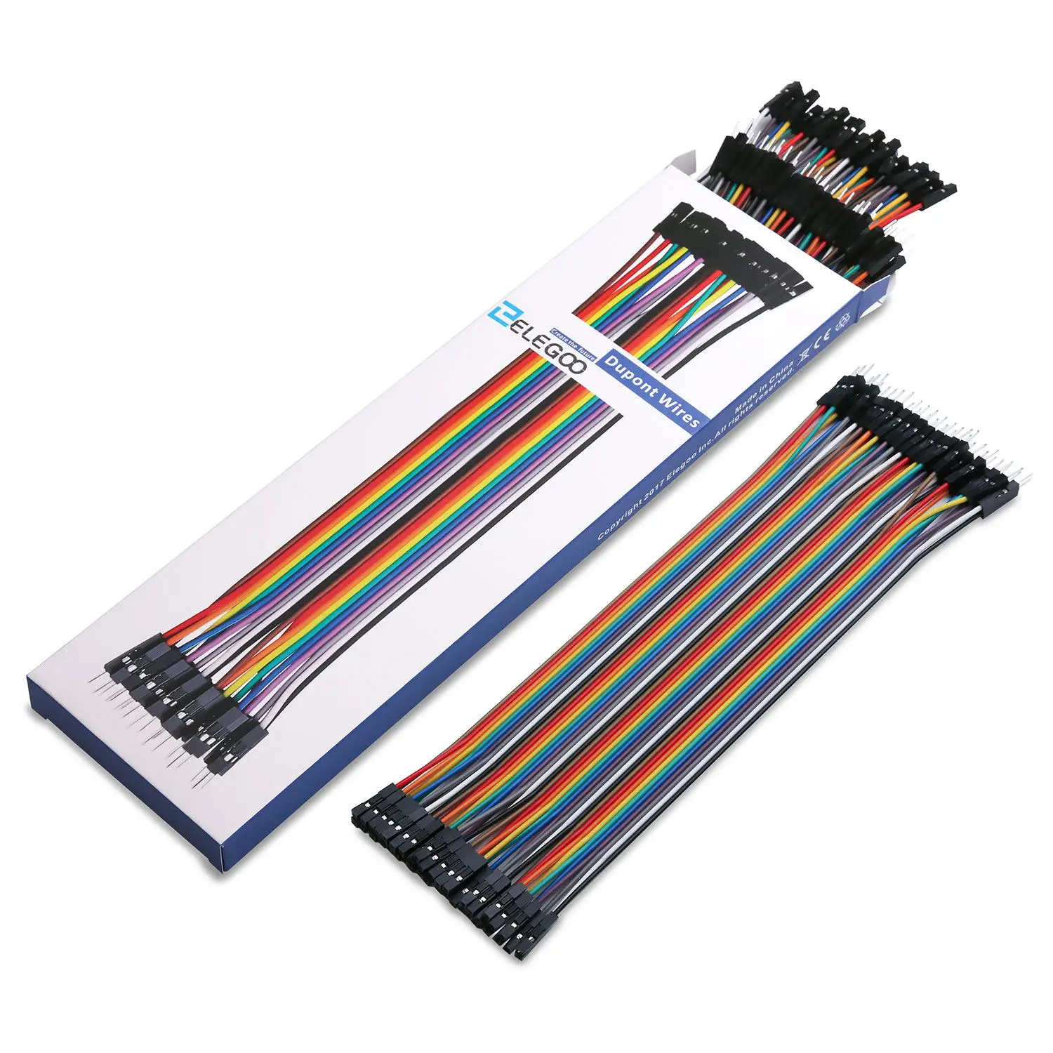 Imagem -04 - Elegoo-multicolorido Dupont Wire Kit Breadboard Jumper Fios Cabos de Fita Compatível com Projetos Arduino 20cm 120 Pcs