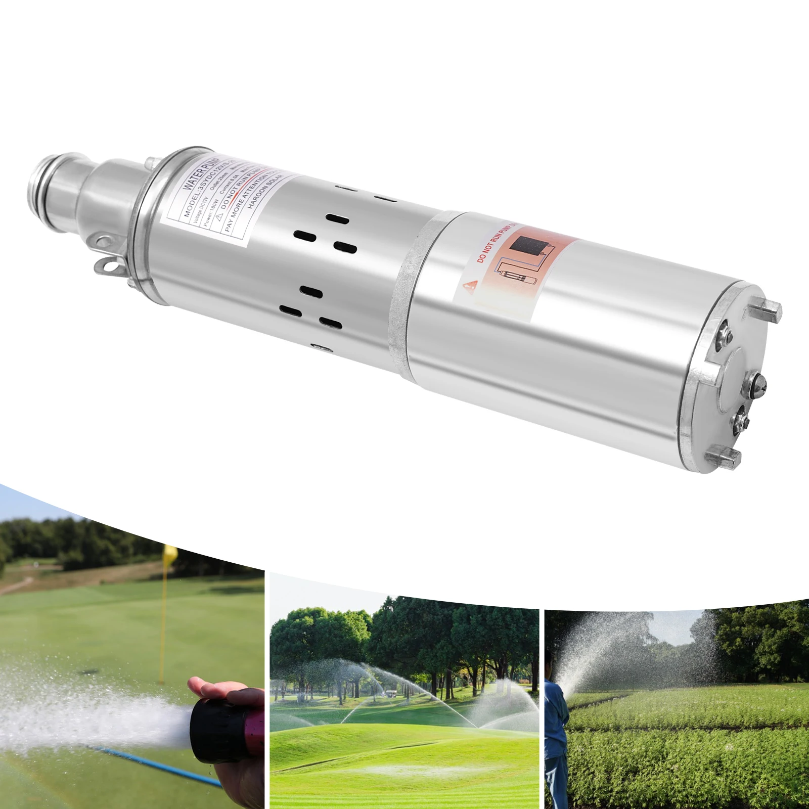 12V Solar Powered Water Pump Farm&Ranch Submersible Bore Hole Deep Well Pump