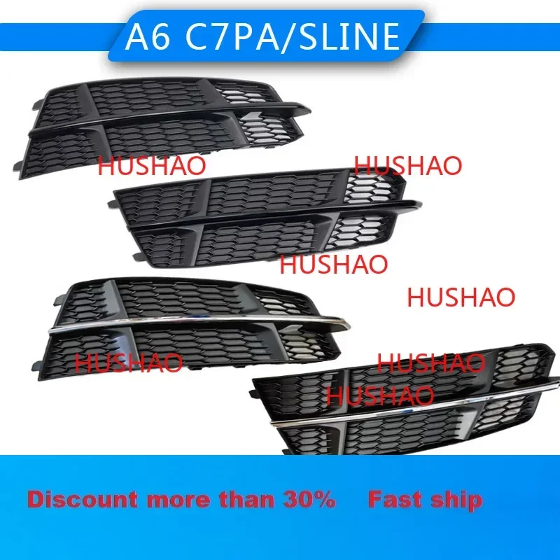 

Car Front Bumper Grille Trim Fog Light Cover Frame For Audi A6 C7PA 2015-2018 sline Auto Lamp protection