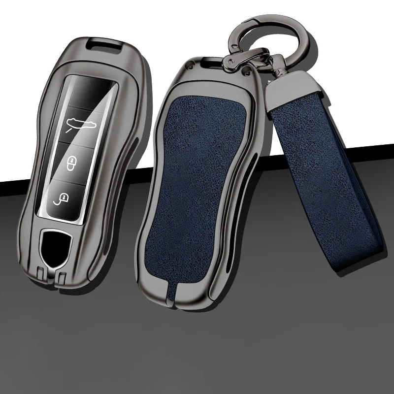 Metal Leather Car Key Case For Porsche Cayenne 958 911 Lepin 996 Macan Panamera 997 944 924 987 987 Gt3 Cayman 987 Keychain