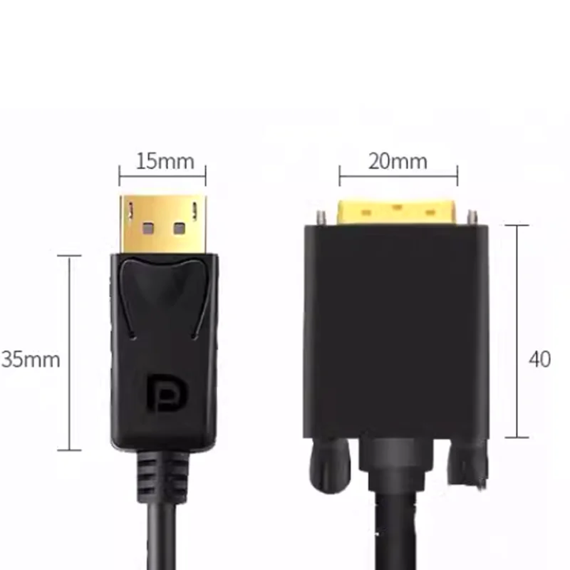 DP to VGA Male and Female Cable Adapter, For HP Elitebook Dell Mac Laptop Mini DisplayPort Thunderbolt to VGA Converter 1.8m