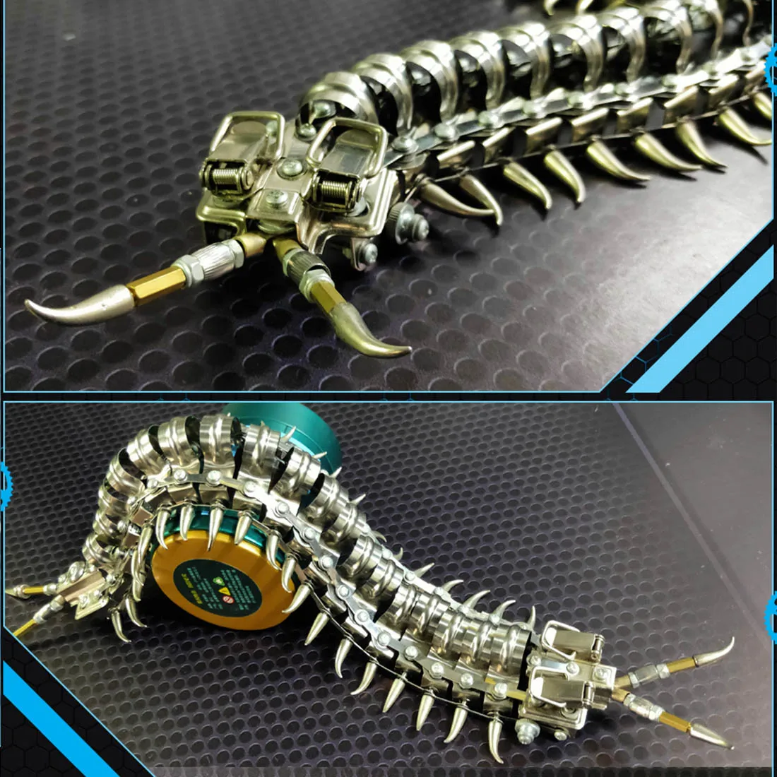 DIY Movable Metal Centipede Model Kit Mechanical 3D Puzzle Model Kit Diy Assembly Toy for Kids Adults Creative Gift - Silver