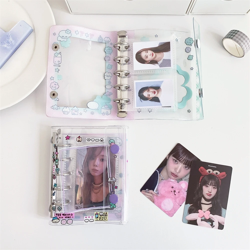 Gaya Korea lucu kartun KPOP M5 Loose-Leaf Binder warna-warni tempat kartu untuk foto kartu & Polaroid foto isi ulang Album foto