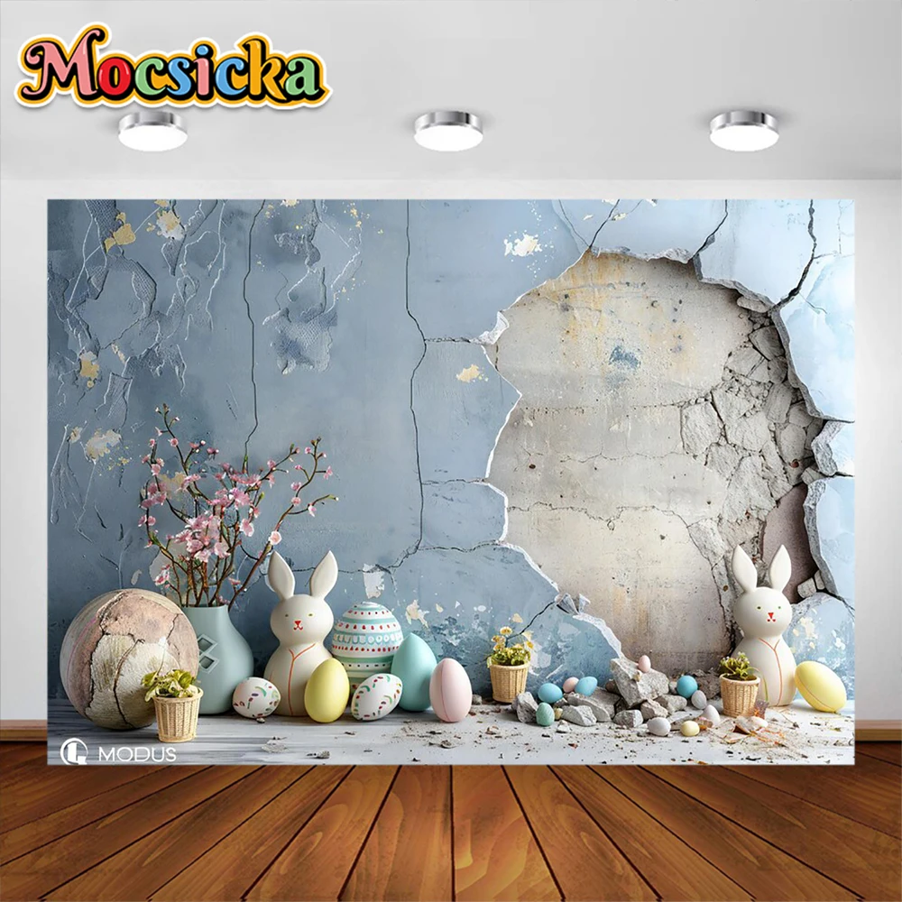 عيد الفصح التصوير خلفية بيض عيد الفصح الأرنب الطوب الجدار الديكور الأطفال صورة صور الخلفيات استوديو الدعامة راية