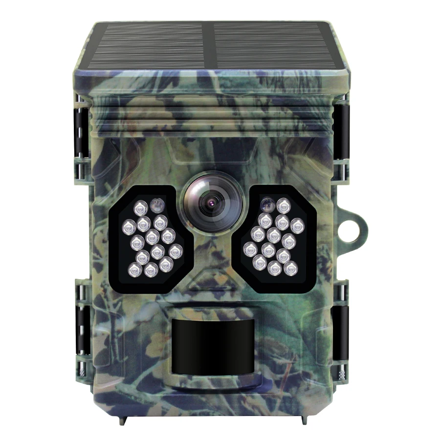 Solar Powered Hunting Camera 4K 48MP Video Photo Wildlife Night Vision Trail Cam Motion Activated Photo Trap Waterproof IP66