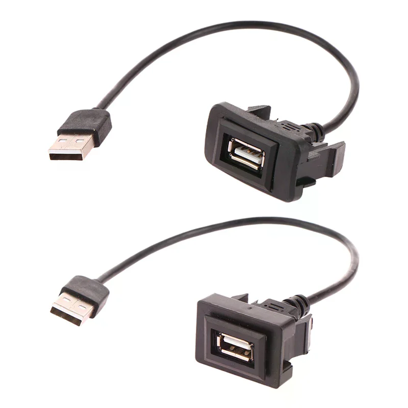 Car Dashboard Flush Mount USB Panel Extension Cable Adapter Socket For Vigo RAV4 Vios Levin