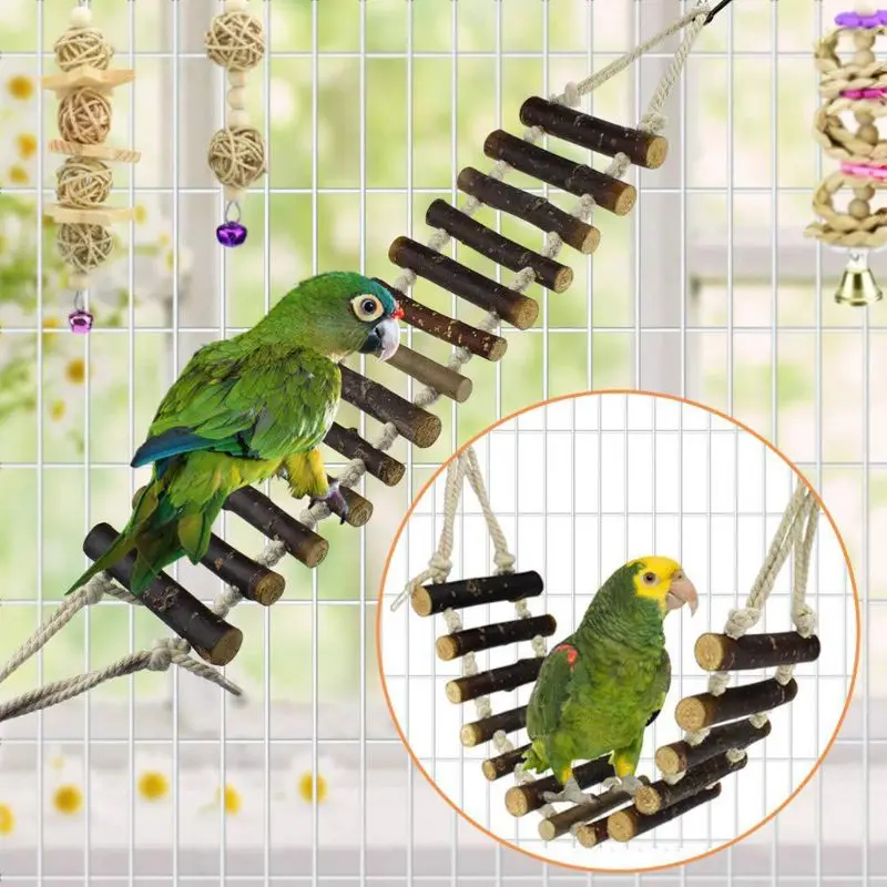 Bird Hammock Snuggle Happy Set Bells Ladder for Hamster A0KC