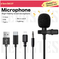High-fidelity external wired microphone for cameras mobile phones computers Lighting Type-C Micro USB interface Microphone HD