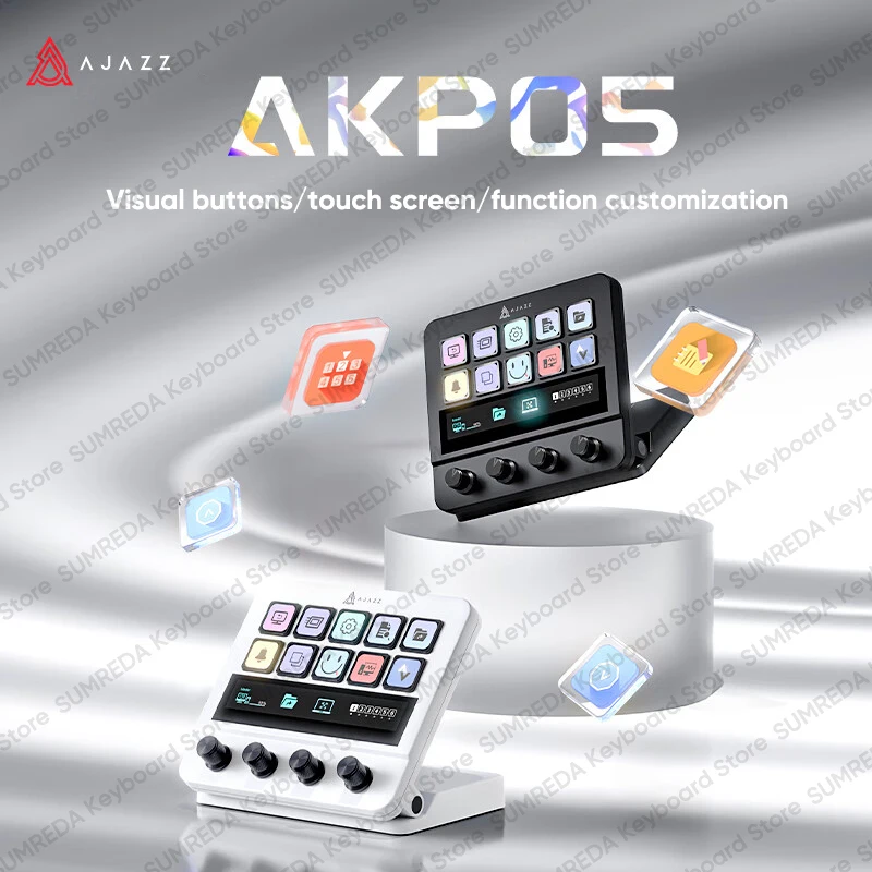 

AJAZZ AKP05 Mini Wired Keyboard USB Touch screen Desktop Macro keyboard Multimedia Multi-Function StreamDock Controller Keyboard