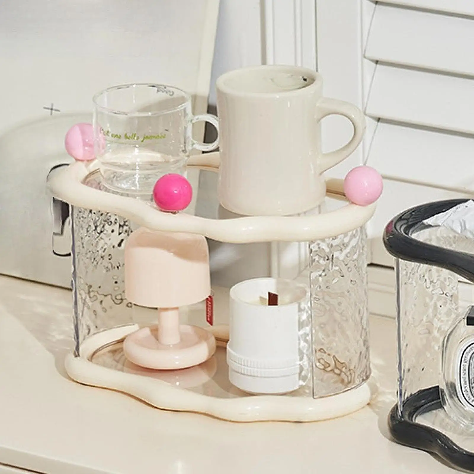 PP Material Desktop Perfume Organizer Box for Cosmetics and Skincare Storage Vanity Makeup Holder Rack with Multifunctional