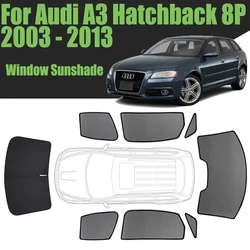 Custom Car Window Sunshade For Audi A3 Sportback Hatchback 8P 2003 - 2013 Magnetic Curtain Mesh Front Windshield Frame Curtain