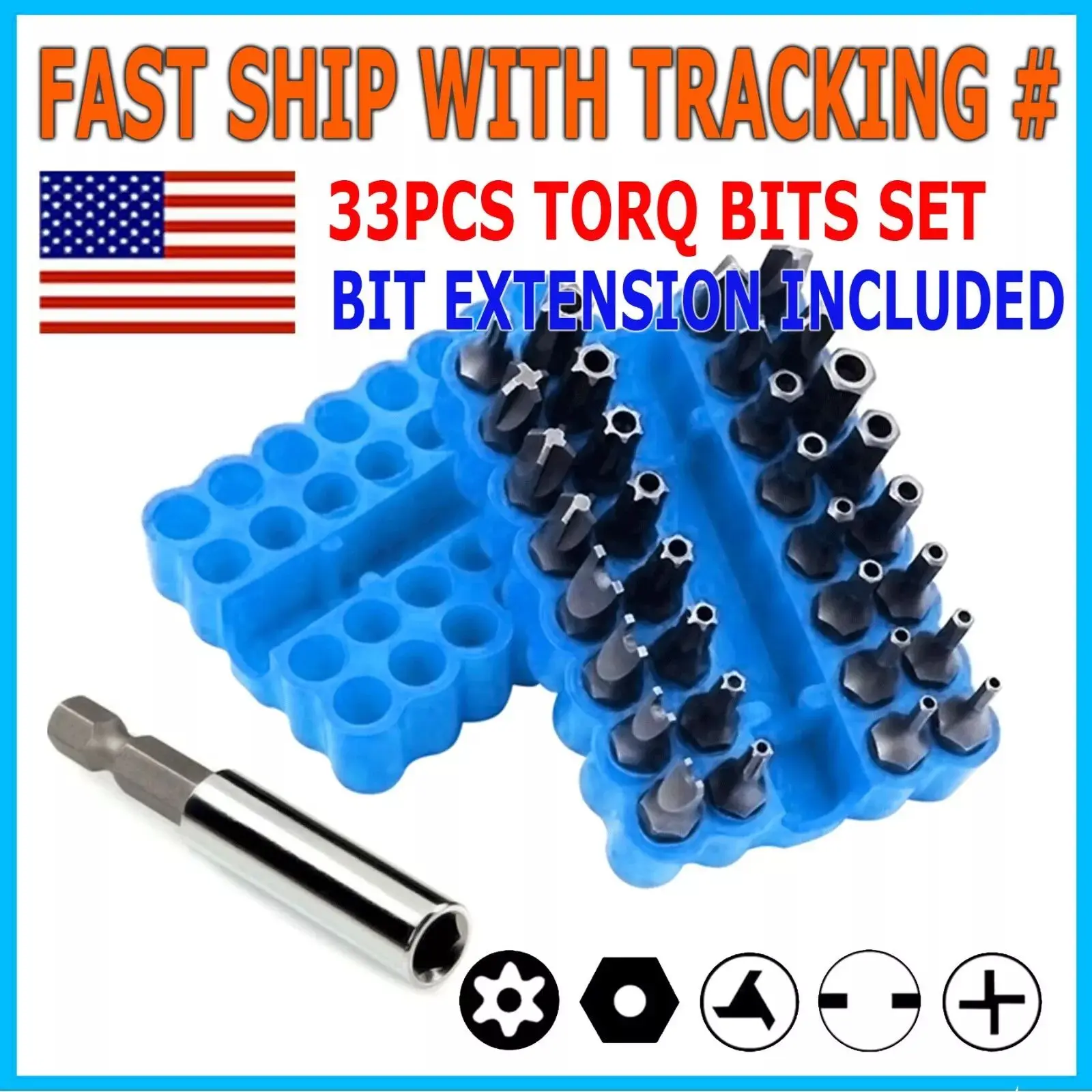 33 Torx Bit Set Tamper Proof Security Torq Hex Star Spanner Tri Wing Screwdriver