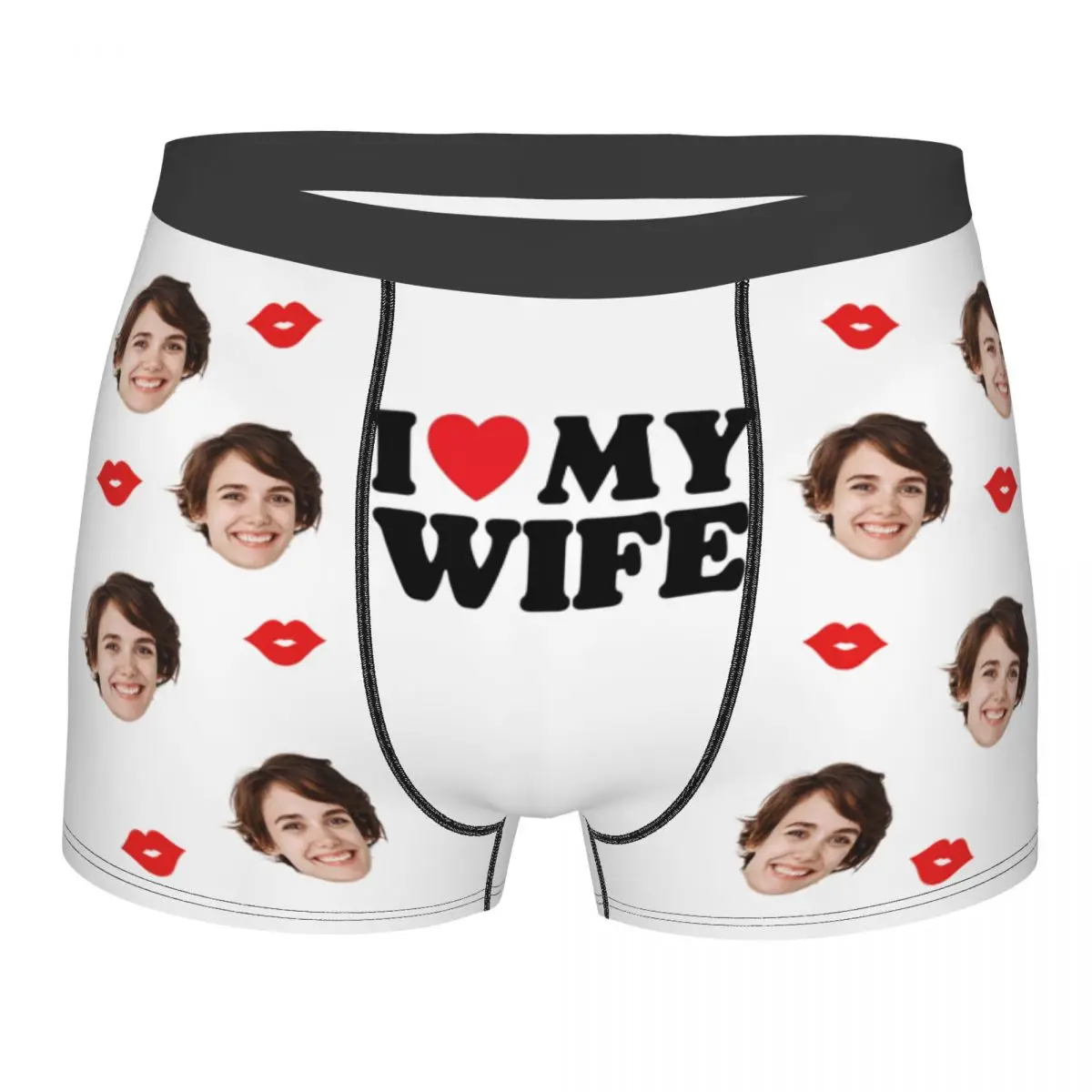 

Длинное нижнее белье для мужчин I Love My Wife, индивидуальный подарок на День святого Валентина, трусы-боксеры, шорты, новинка, мягкие трусы