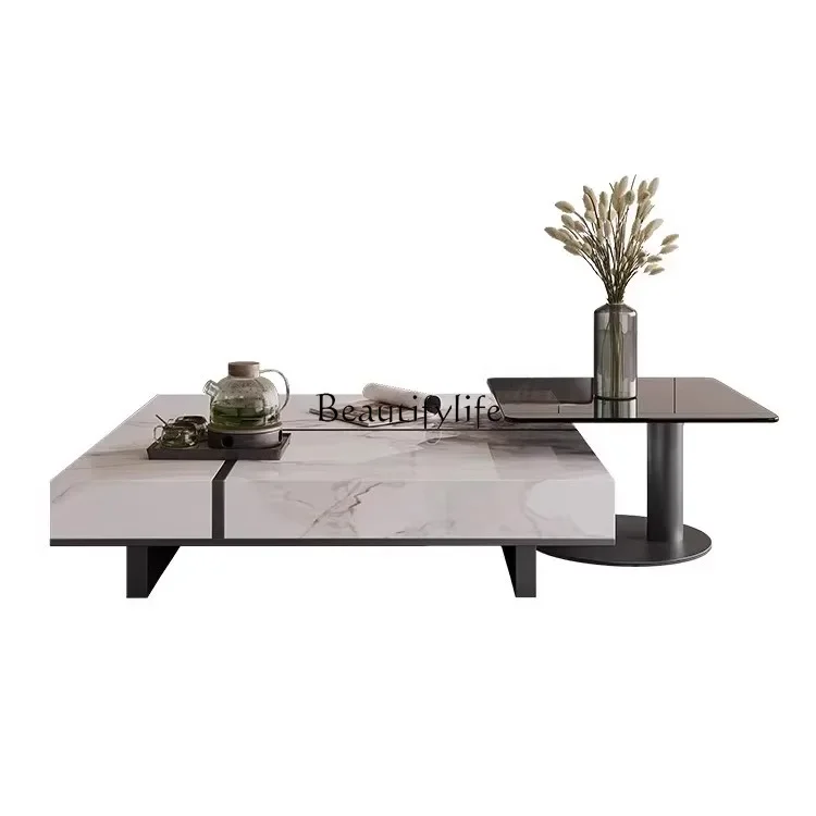

FG52Italian minimalist rock slab coffee table light luxury high-end living room home