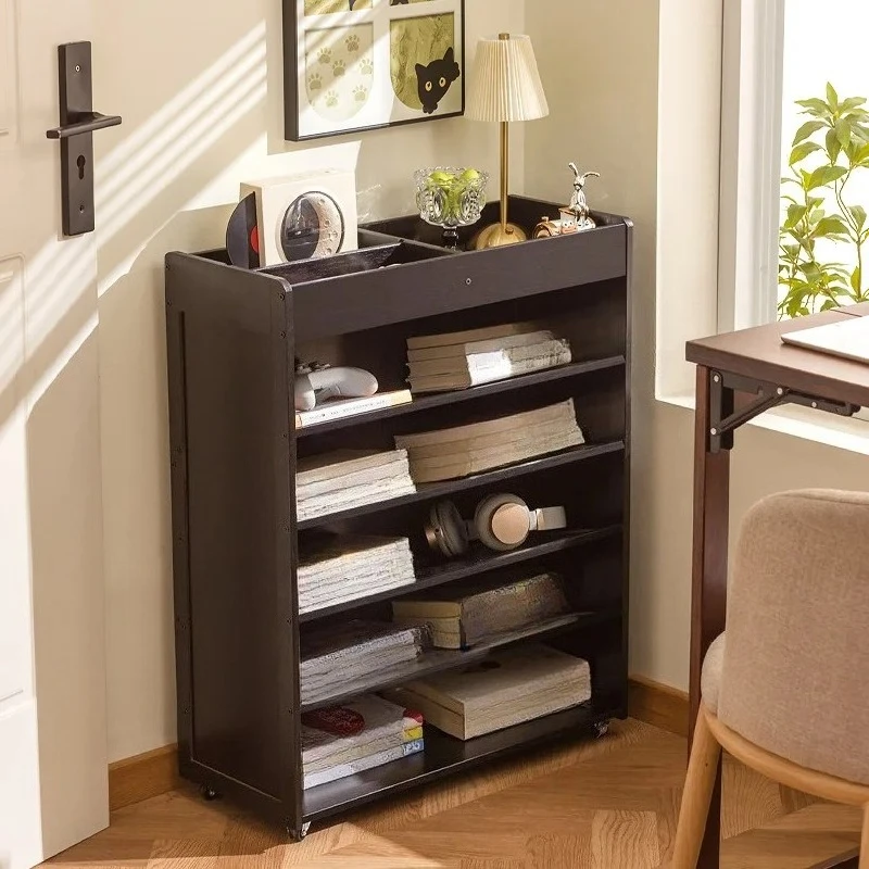 Office storage rack, mobile side cabinet, pulley file rack, multi-layer bookshelf, sofa side cabinet, living room storage rack