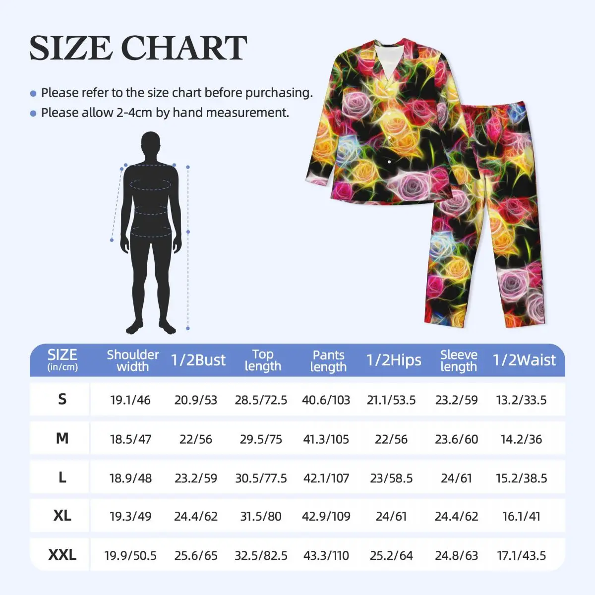 Abstract Flower Pajamas Mens Rose of feeling Fashion Sleep Sleepwear Autumn 2 Pieces Vintage Oversized Custom Pajama Sets