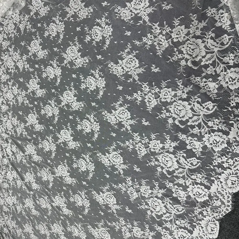 2023OFF WHITE/IVORY Lace Sequins 150cm Shiny Brilliant Wedding Lace Fabric Accessories Dresses Lace Fabric Global Shipping