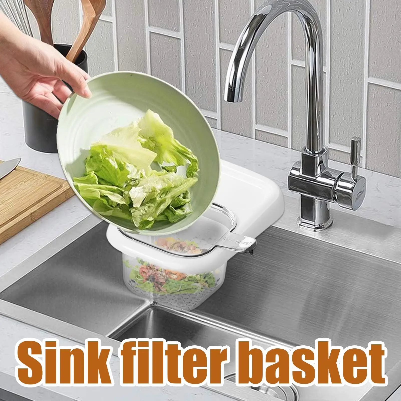 Sink Drain Basket Suction Cup Drainer Fine Mesh Kitchen Sink Food Catcher Basket for Waste Clog Prevention Home Apartment