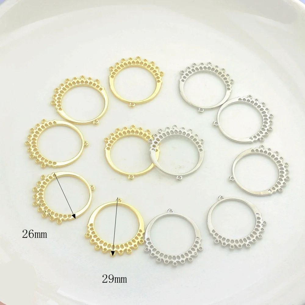 Zinc Alloy Charms Round Shape Circle Connector Tassel Charms For DIY Tassel Earrings Jewelry Making Finding Accessories