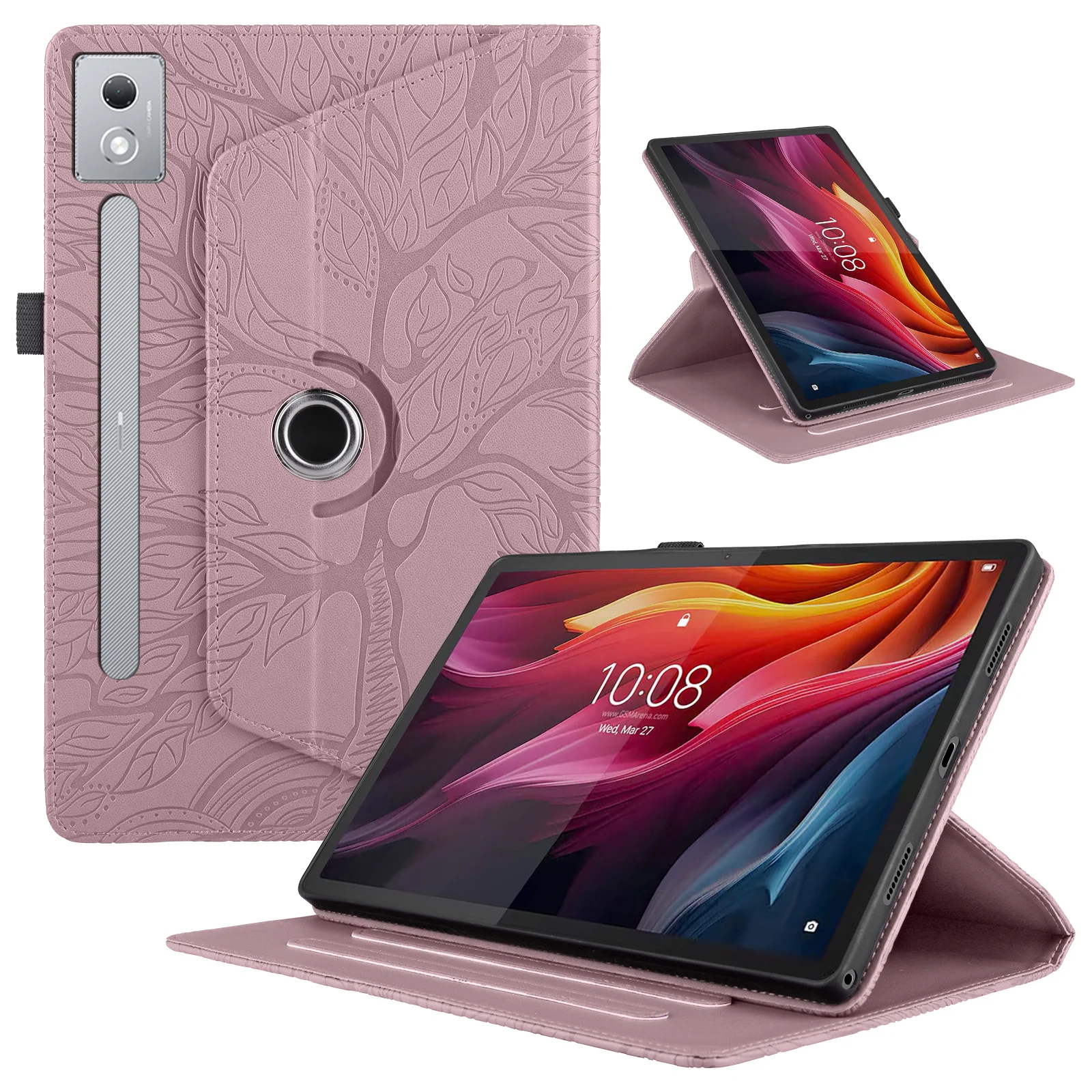 

For Lenovo Xiaoxin Pad Pro 12.7 Inch 2025 2023 Case 360 Rotating Stand PU Leather Cover for Lenovo P12 TB-370FU TB-375FU Case