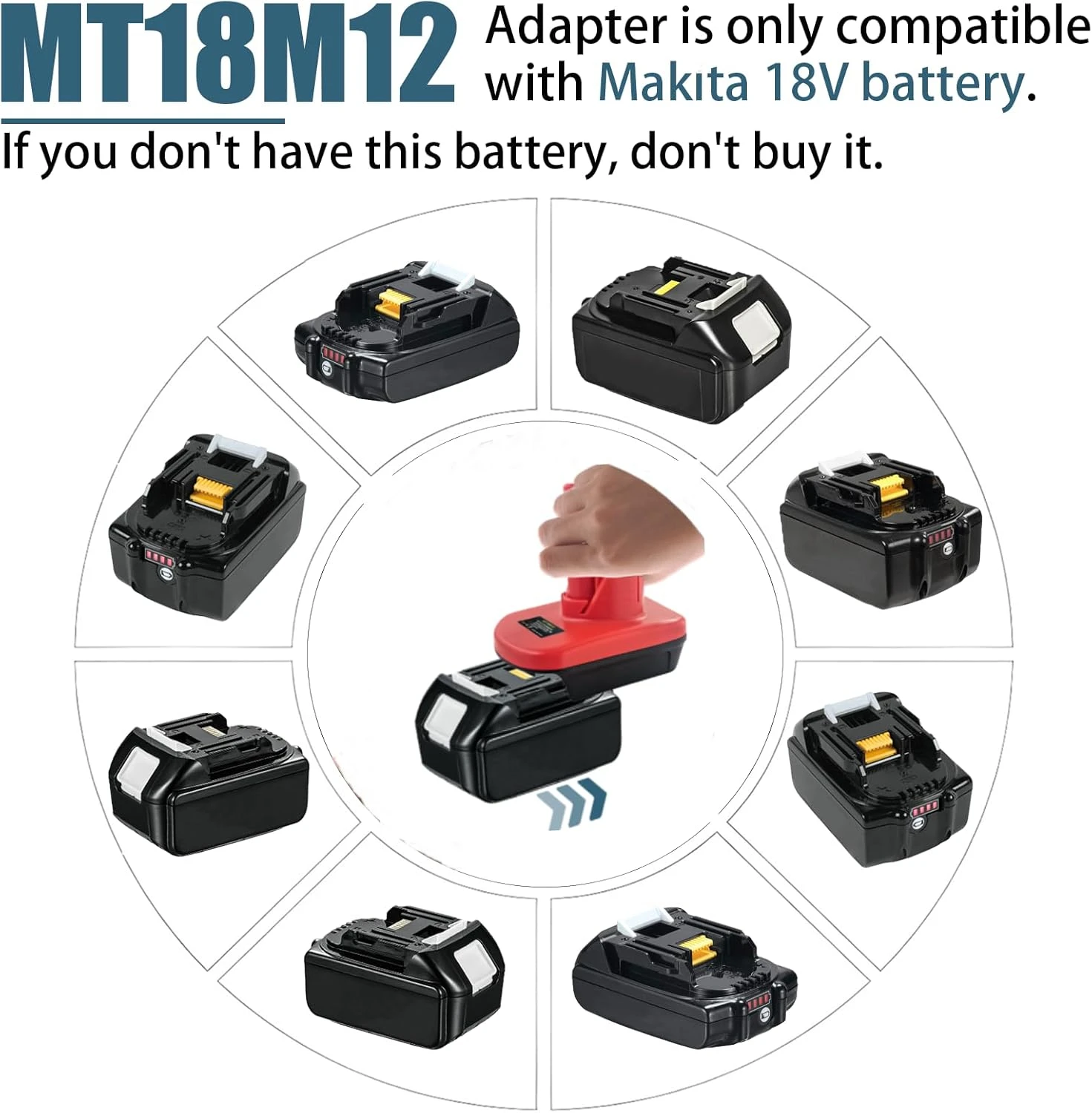 Battery Adapter MT18M12 for Makita 18V Li-ion BL1850 BL1860 to for Milwaukee M12 12V Tools ABS Converter Only Adapter