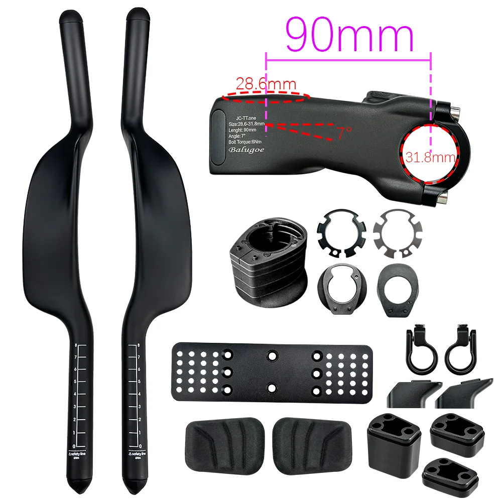 26 BALUGOE MTB Fietsstuurpen Verticale Pijpsteun HandvatTriathlon Gemodificeerde Highway Bike TT-handgreep, Lepelzijhandgreep, 28,6-31,8MM