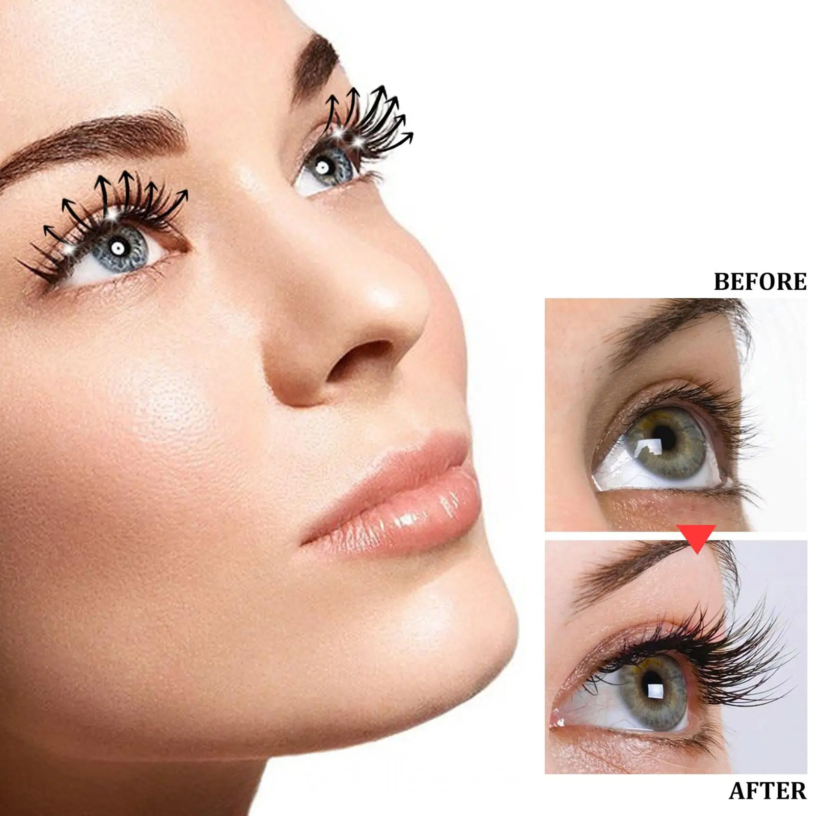 Ricinusolie Mascara Natuurlijke Dikke Slanke Curling Hydraterende Mascara Liner Borstel Wimper Kit Haar Make-Up Benodigdheden