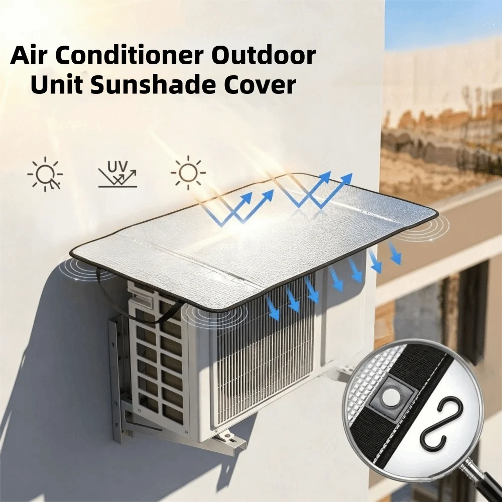 Aluminum Foil Air Conditioning Cover Rainproof Windproof Air Conditioning Protective Sleeve Energy Saving Waterproof