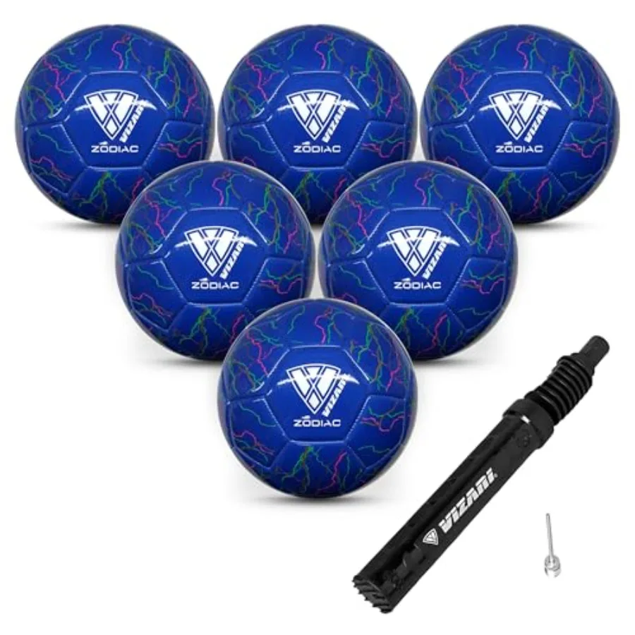 VIZARI Zodiac Balón de fútbol juvenil Balón de fútbol de cuero sintético para niños, niñas y niños pequeños Diseño duradero e impermeable para entrenamiento