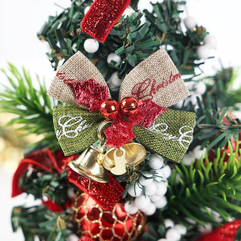 Christmas Bell Bow Gold Red Bowknot Christma Decoration for Gift Box Xmas Tree Hanging Pendant Merry Christmas  Supplies