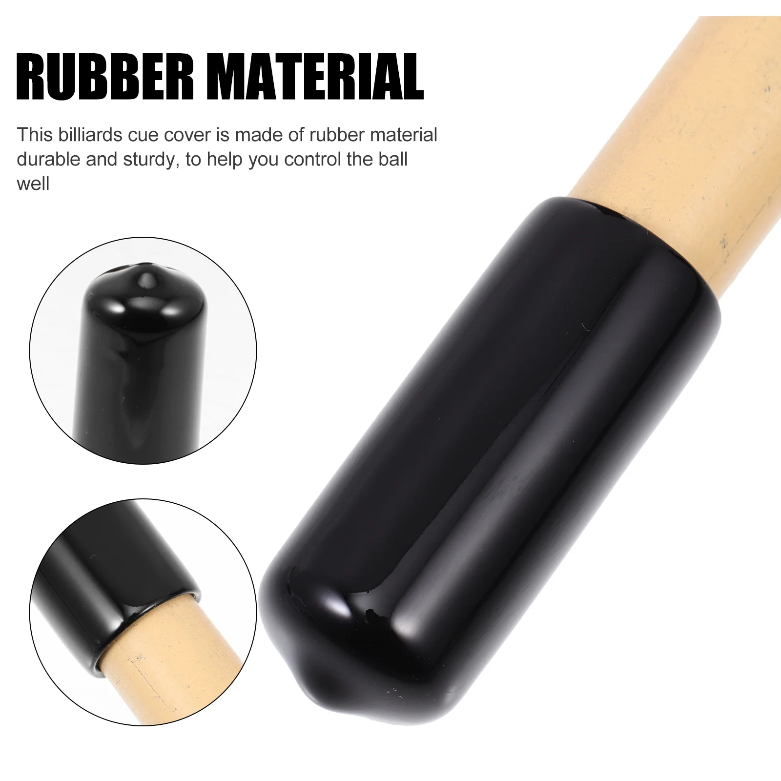 10 قطعة حامي الكرة جديلة المطاط تلميح يغطي صدمة الحد غطاء رأس لحمام السباحة جديلة ملحق المضادة للانزلاق نصائح استبدال الأسود #6