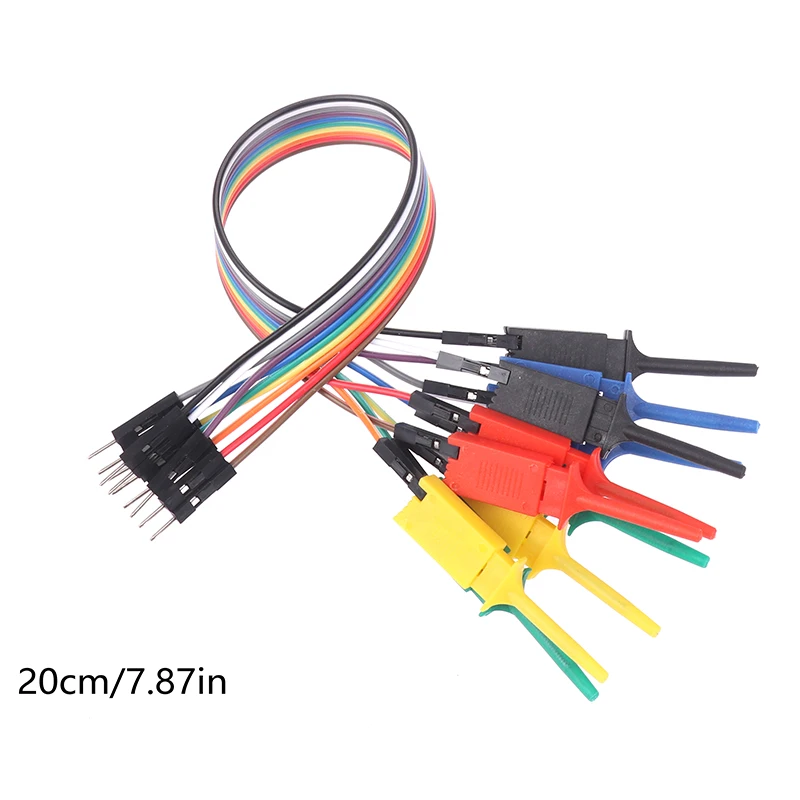 20CM High Efficiency Test Hook Clip Logic Analyzer Cable Gripper Probe Test Clamp Kit For Chips Pins Connecting Testing