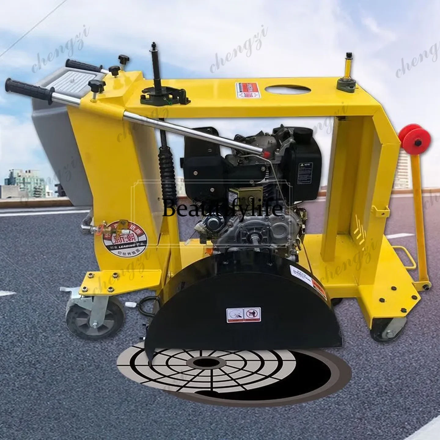 81 Road manhole cover cutting machine manhole cover cutting machine cement concrete asphalt road circular seam cutting machineN1