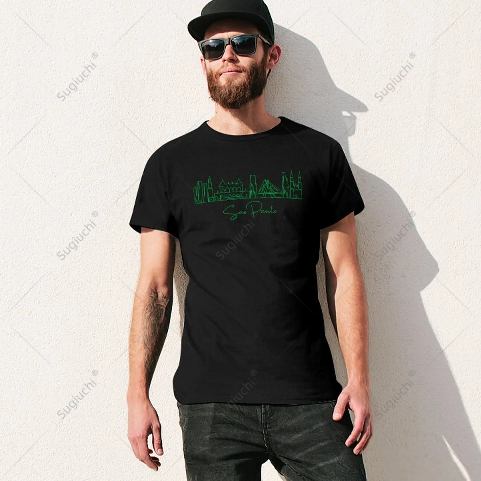 Unisex Men City Skyline Sao Paulo Brazil Tshirt Tees T Shirts Women Boys 100% Cotton T-Shirt - view 2