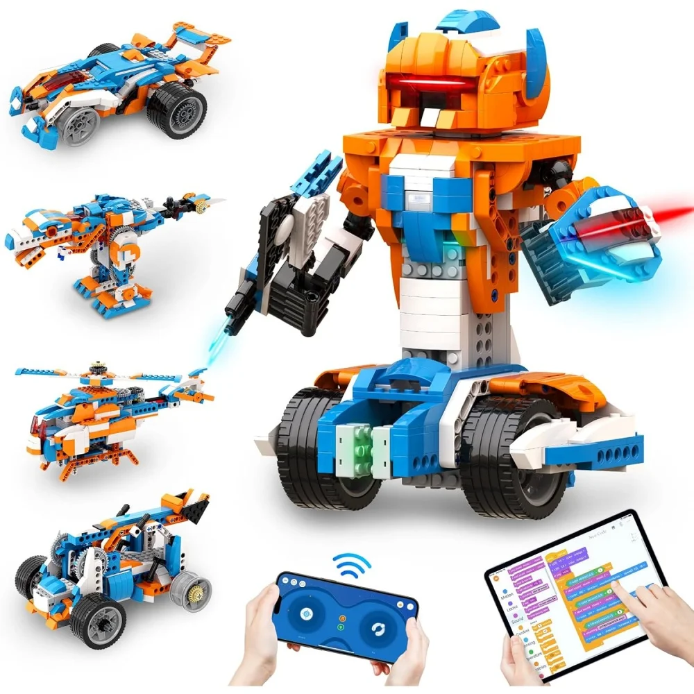 Modern STEM Robot Building Kit Tech Desktop Ornament Home Office Decor DIY Mechanical Sculpture, Science Gift for Kids Ages 8+