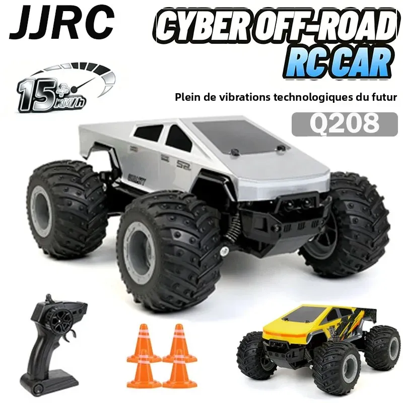 Voiture RC JJRC Q208 2.4G Tesla Cyber Off-Road Truck avec lumières LED, jouet futuriste pour enfants et adultes, cadeau